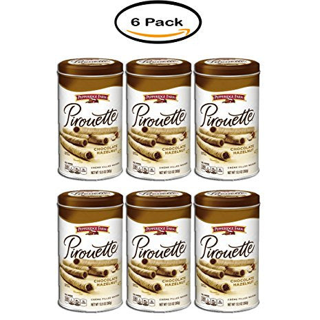 PAck of 6 - Pepperidge Farm Pirourette Rolled Wafers, Chocolate Hazelnut, 13.5 Oz