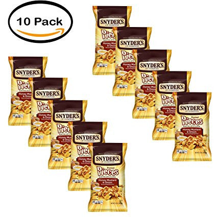PACK OF 10 - Snyder's of Hanover Pretzel Pieces, Honey Mustard & Onion, 12 Oz