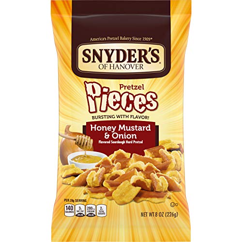 Pretzel Pieces, Honey Mustard and Onion, 8 Ounce Bag