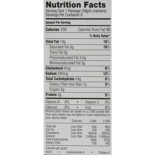 Lance Captain's Wafers Crackers Cream Cheese & Chives - 3 Boxes of 8 Individual Packs