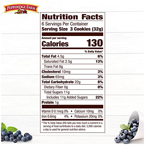 Pepperidge Farm Verona Blueberry Thumbprint Cookies, 6.75 oz. Bag