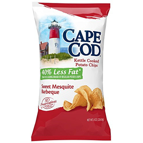 Cape Cod Potato Chips Sweet Mesquite 40 Percent Reduced Fat Chip 7.5oz (12 Pack)