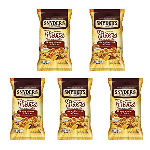 Snyder's of Hanover Pretzel Pieces, Honey Mustard & Onion, 12 Oz (Pack of 5)