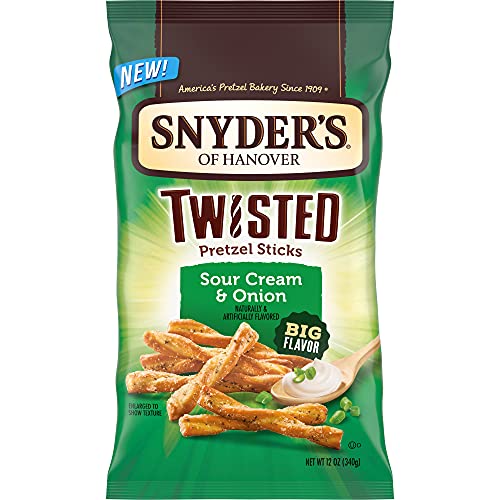 Snyder's Sour Cream & Onion Twisted Pretzels 12oz (Bag of 2)