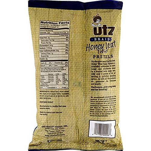 Utz Honey Wheat Braided Twist Pretzels 14 oz. Bag