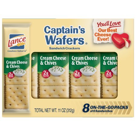 PACK OF 12 - Lance Sandwich Crackers, Captain's Wafers Cream Cheese and Chives, 8ct
