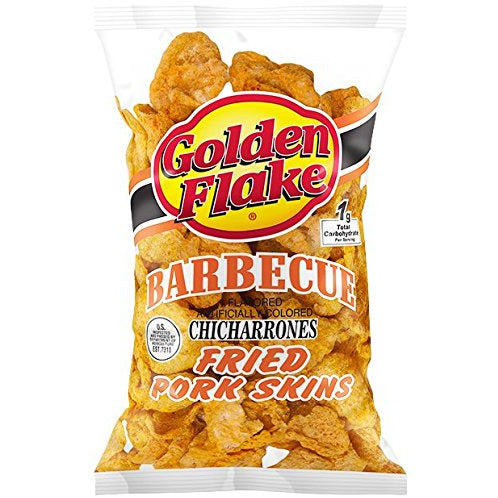 Golden Flake Snack Foods Barbecue Flavored Fried Pork Skins 3.25 oz. Bag