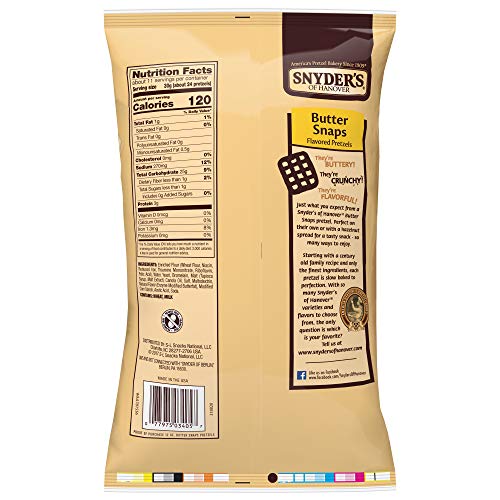 Snyder's of Hanover, Butter Snaps Pretzels, 12oz Bag (Pack of 3) by Snyder