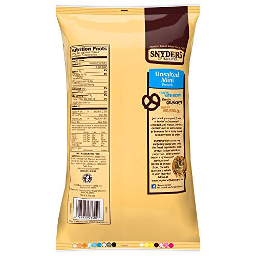 Snyder's of Hanover Mini-Unsalted Pretzel - 12 oz - 2 pk
