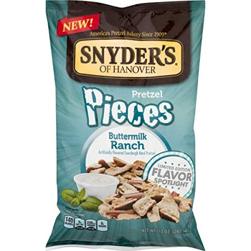 Snyder's of Hanover Buttermilk Ranch Pretzel Pieces 10oz. (2 Pack)