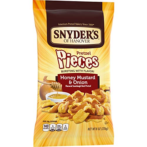 Snyder's PRETZEL PIECES Honey Mustard & Onion 12oz. (Pack of 8)