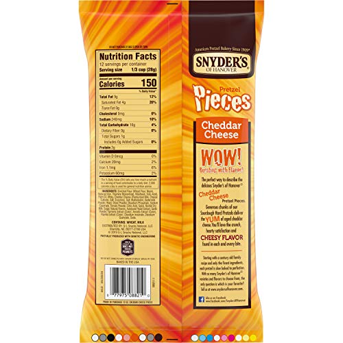 Snyder's of Hanover, Cheddar Cheese Pretzel Pieces, 12oz Bag