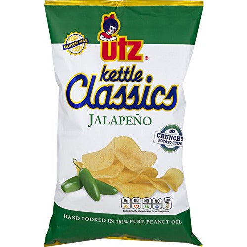 Utz Kettle Classics Jalapeno Crunchy Potato Chips 8 oz. Bag (4 Bags)
