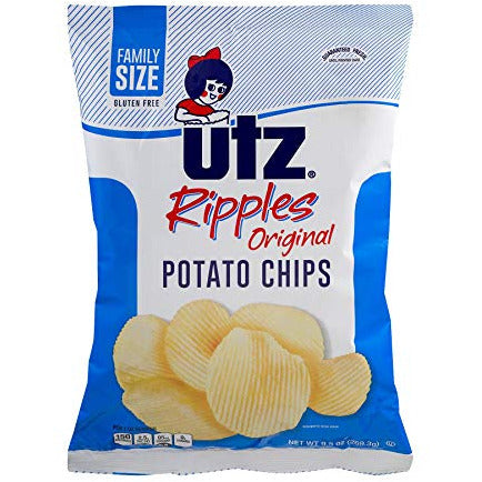 Utz Ripples Original Potato Chips 9.5 oz. Family Size Bag