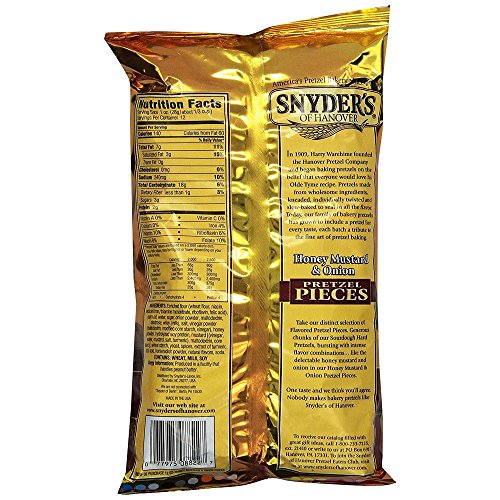 Snyder's of Hanover Pretzel Pieces, Honey Mustard & Onion, 12 Oz (Pack of 5)