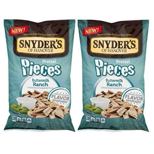 Snyder's of Hanover Buttermilk Ranch Pretzel Pieces 10oz. (2 Pack)
