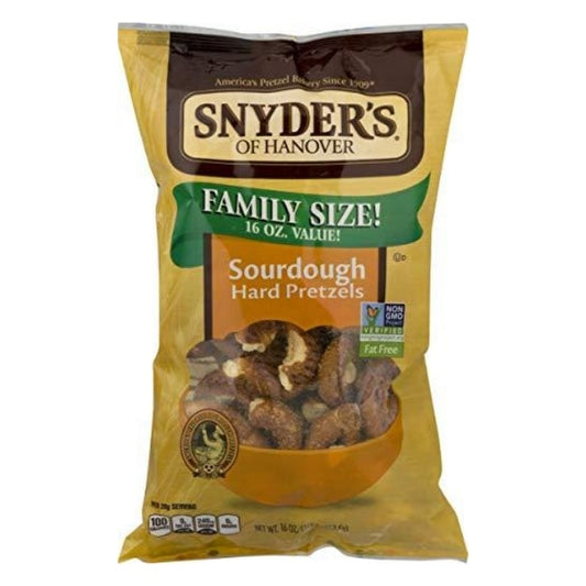 Snyder's of Hanover Family Size Pretzels 16 oz. Bags (Sourdough Hard, 4 Bags)