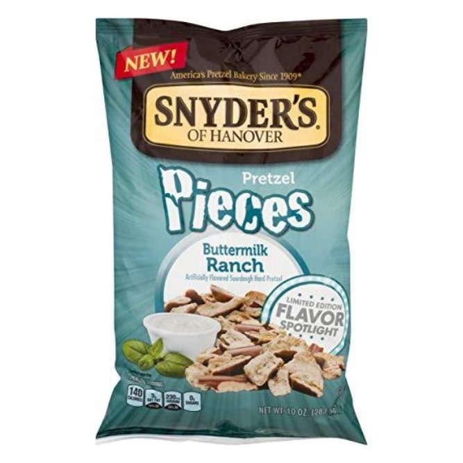 Snyder's of Hanover, Buttermilk Ranch Pretzel Pieces, 12oz Bag (Pack of 3)